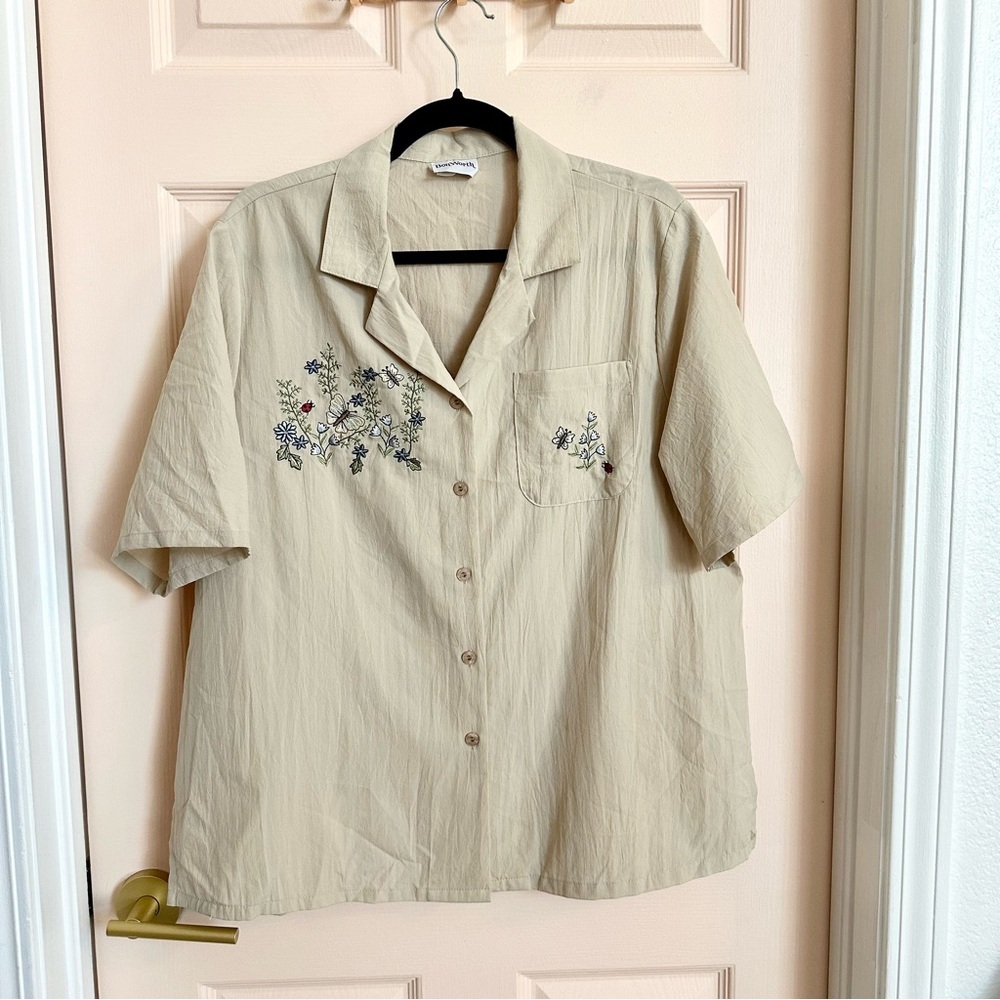 Tan floral Bonworth button up